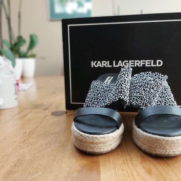 Karl Lagerfeld platform espadrille sandals - Picture 3 of 5